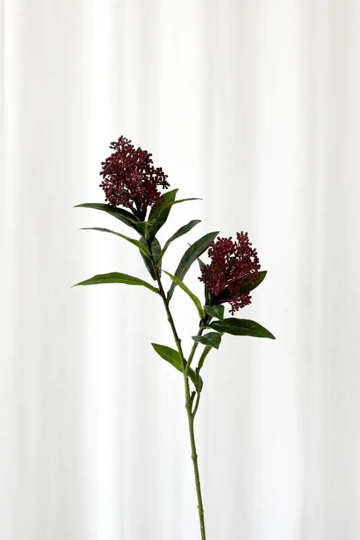 Specktrum Artificial Flowers - Burgundy Skimmia berry branch