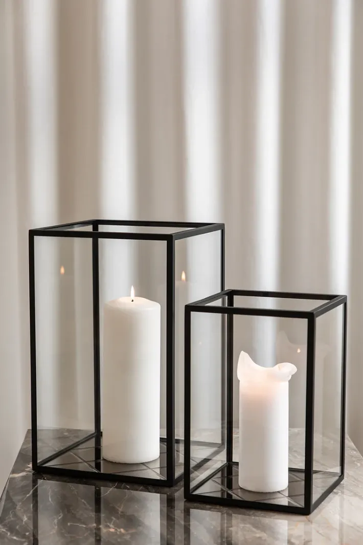 Specktrum Harlequin Lantern - Bronze Mirror, Black Frame Small (20*20*30)