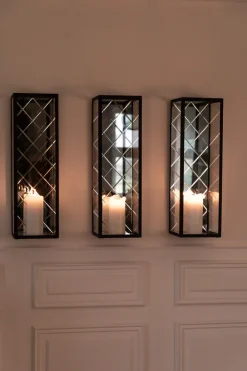 Specktrum Harlequin Lantern - Clear Mirror, Black Frame Large - wall mounted (20*20*65)