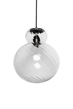 Specktrum Lily Pendant Lamp - Clear - Black Metal Swirl Large