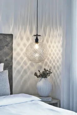 Specktrum Lily Pendant Lamp - Clear - Black Metal Harlequin Large