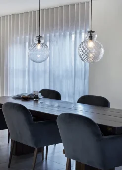 Specktrum Lily Pendant Lamp - Clear - Black Metal Harlequin Large