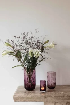 Specktrum Meadow Swirl Cylinder Vase - Plum Medium