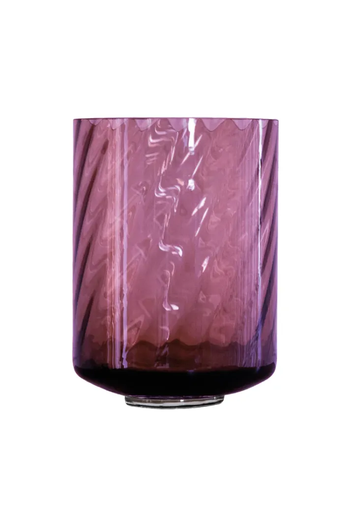 Specktrum Meadow Swirl Cylinder vase (w. foot) - Plum