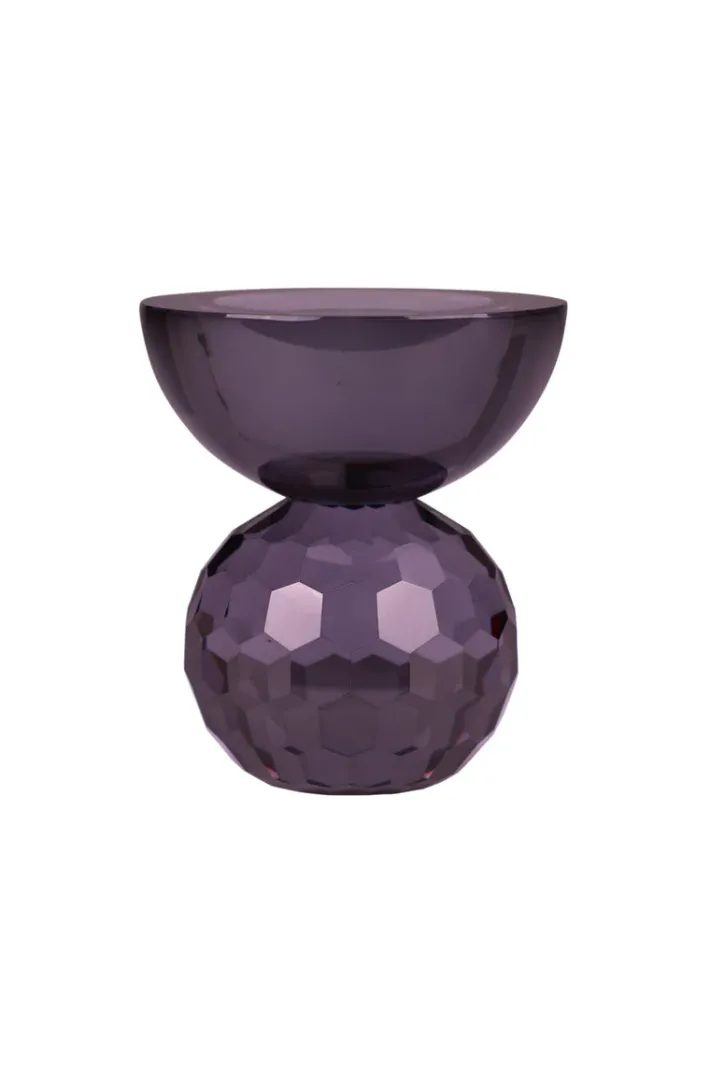 Specktrum Shadow Square Candle Holder - Black/Purple