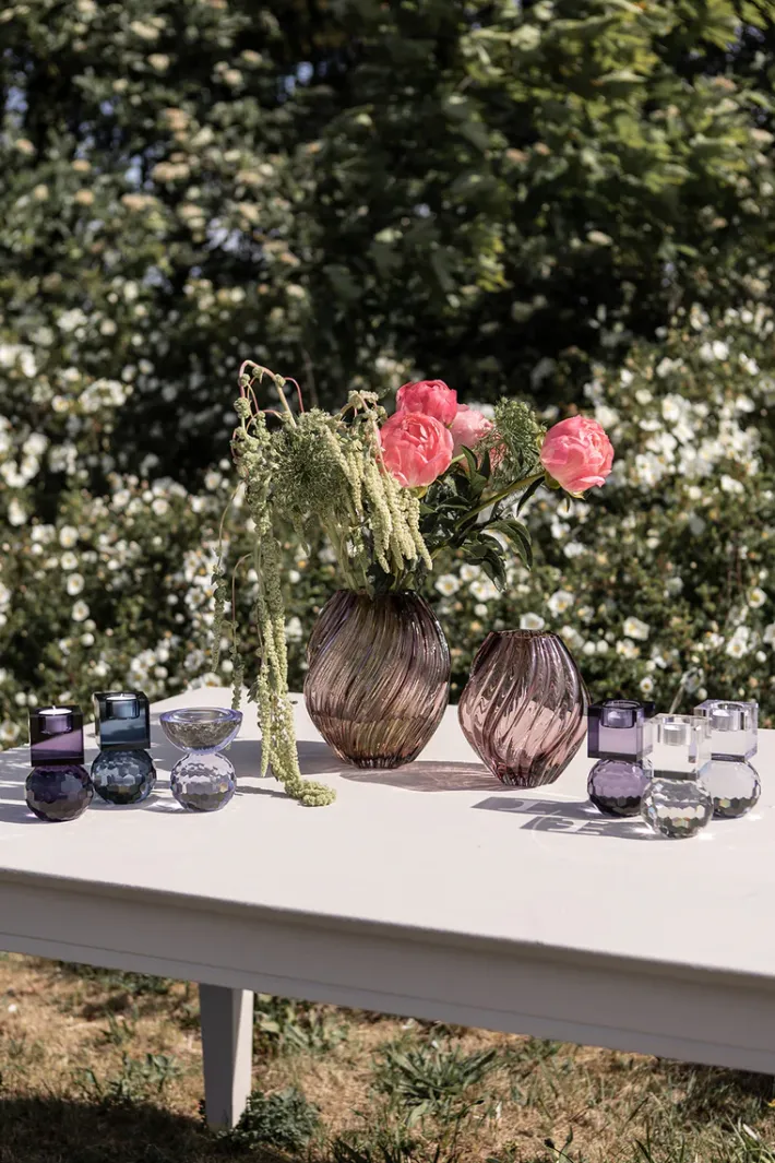 Specktrum Shadow Square Candle Holder - Light Blue Purple