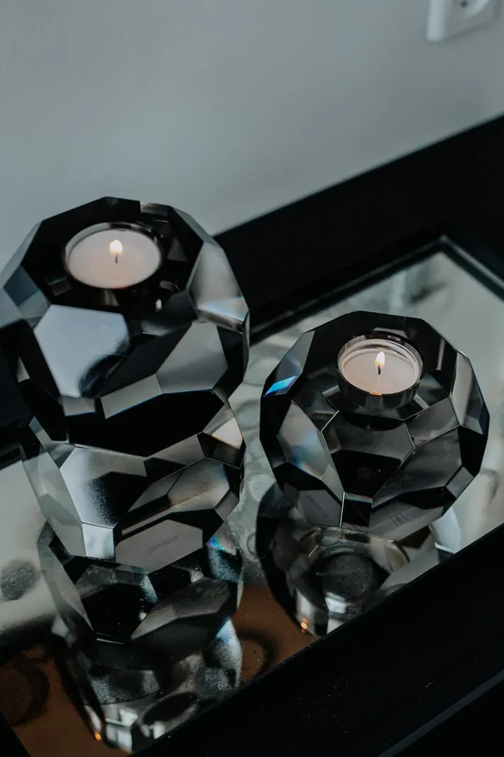 Specktrum Sky T-Light Candle Holder - Grey Stacked