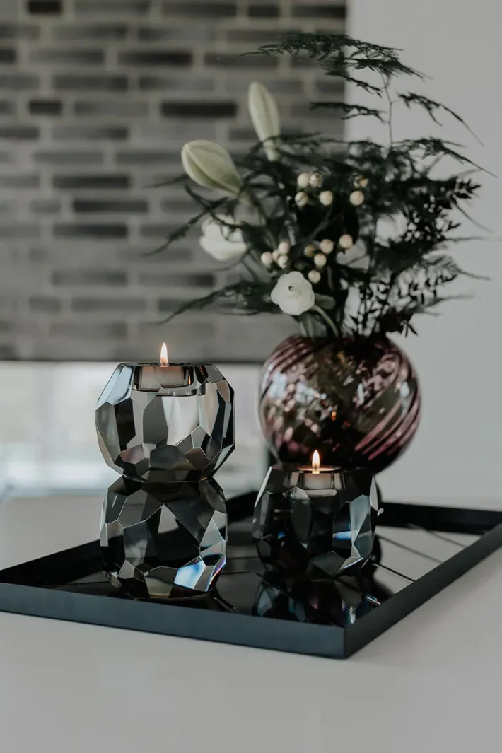 Specktrum Storm T-Light Candle Holder - Grey Stacked