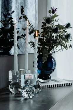 Specktrum The Curly Candle Collection - Packed with 4 Pieces per box - Mighty Blue Middle Curled