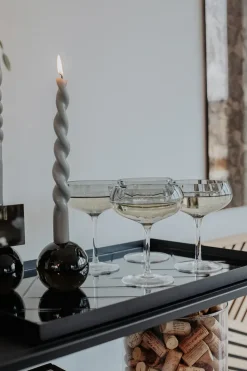 Specktrum The Curly Candle Collection - Packed with 4 Pieces per box - Steel Grey Fully Curled