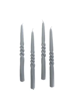 Specktrum The Curly Candle Collection - Packed with 4 Pieces per box - Steel Grey Middle Curled