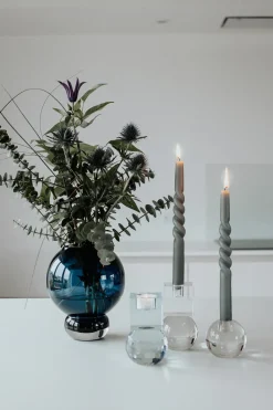 Specktrum The Curly Candle Collection - Packed with 4 Pieces per box - Steel Grey Middle Curled