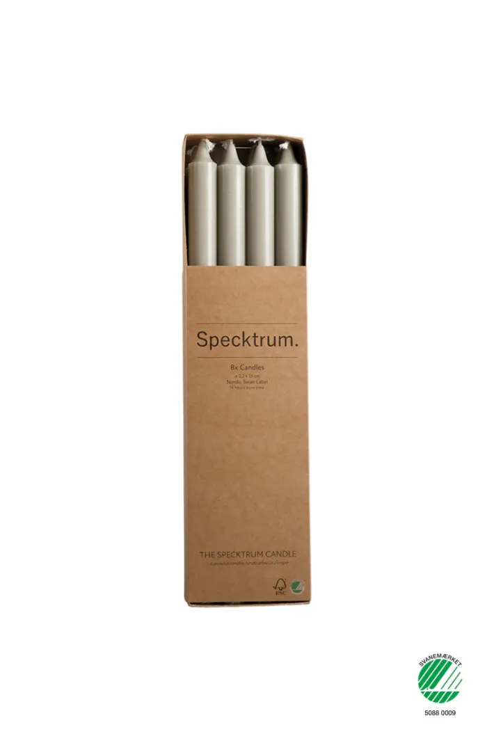 Specktrum The Extravagant Candle - Nordic Swan Ecolabel - 8 Pieces - Thunder Grey