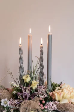 Specktrum The Glossy Candle Collection - Packed with 4 pieces per box - Steel Grey Fully Curled