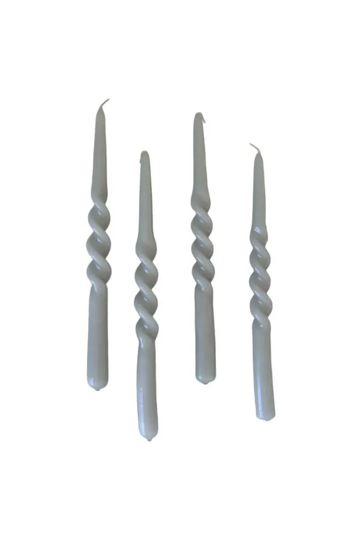 Specktrum The Glossy Candle Collection - Packed with 4 pieces per box - Steel Grey Middle Curled