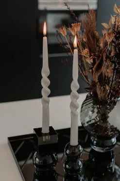 Specktrum The Glossy Candle Collection - Packed with 4 pieces per box - Thunder Grey Middle Curled