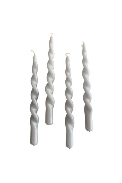 Specktrum The Pearl Candle Collection - Packed with 4 Pieces per box - Grey Pearl Fully Curled