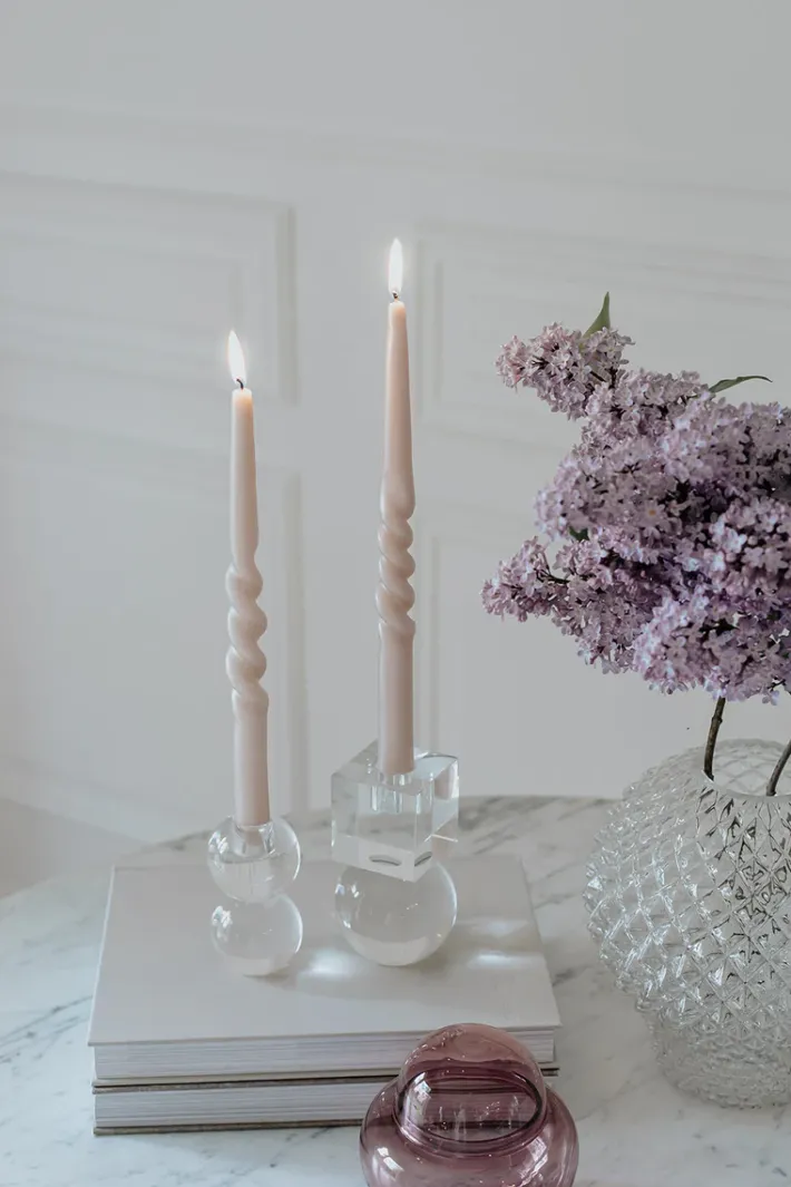 Specktrum The Pearl Candle Collection - Packed with 4 Pieces per box - Bloom Pearl Middle Curled