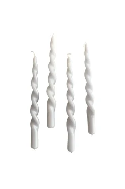 Specktrum The Pearl Candle Collection - Packed with 4 Pieces per box - Silver Grey Pearl Fully Curled